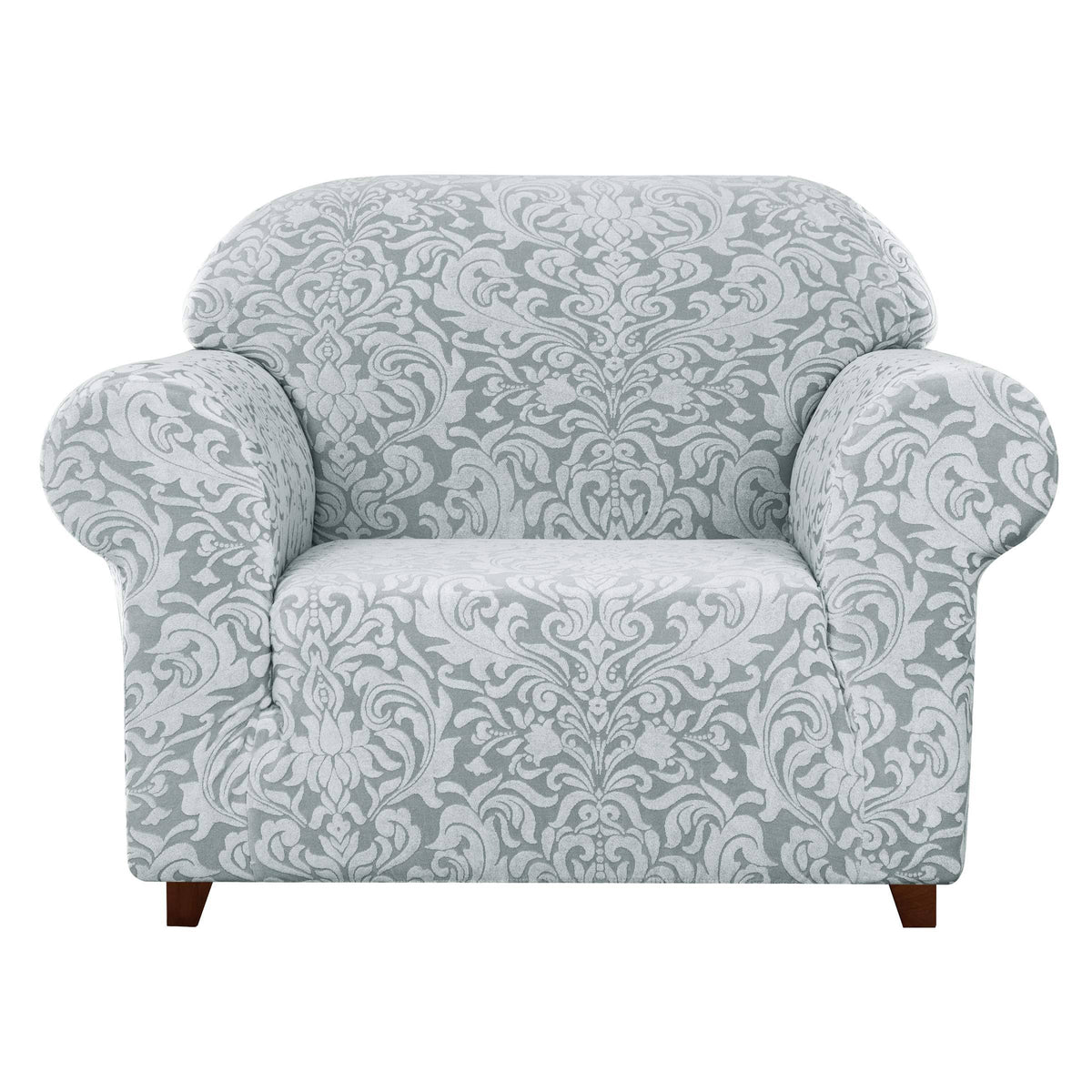 Subrtex Sofa Slipcover 1-Piece Jacquard Damask Couch Cover High Stretch Furniture Protector for Armchair in Living Room for Kids, Pets(Small,Light