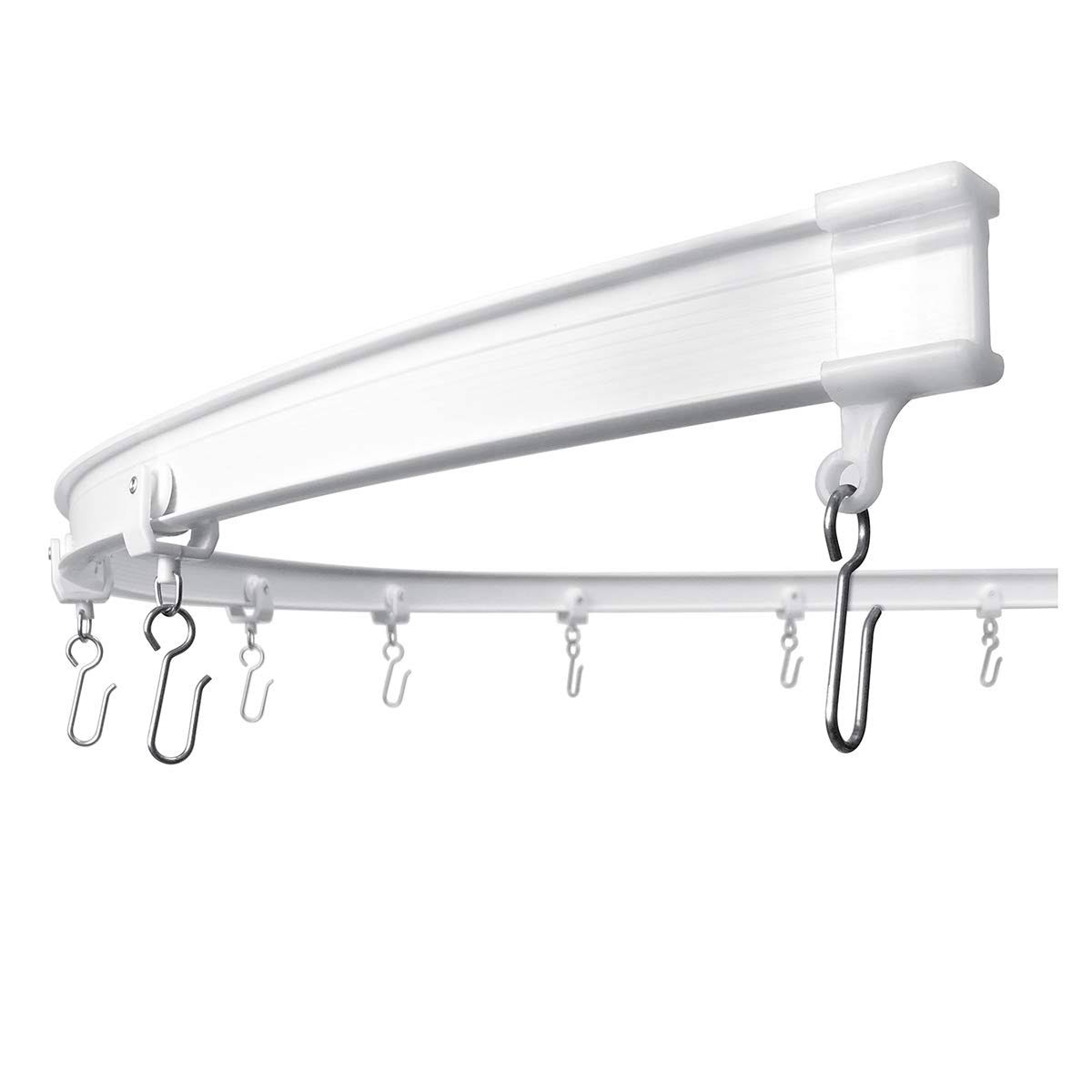 KXLife Flexible Ceiling Mount Curtain Track (20 ft), Hospital Curtain Track System, Wall Divider Curtain, Room Divider Ceiling Track System White